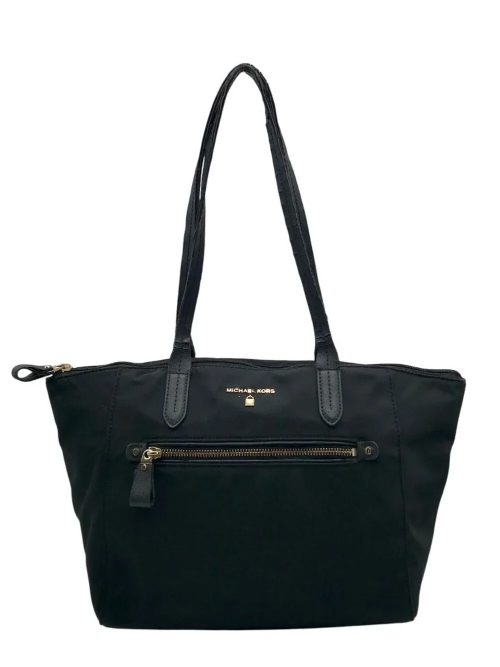 Michael Kors Black Nylon Kelsey Top Zip Tote Bag